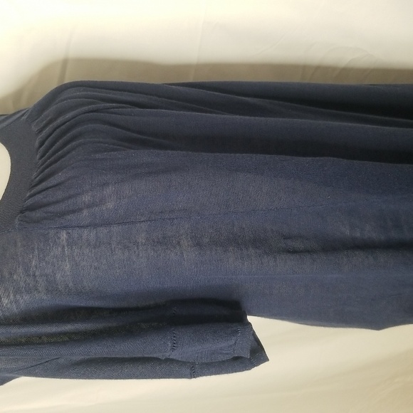 Sandro sheer blue linen knit blend dress Open Knit short sleeve Sz2 is US 4/6 - Picture 12 of 16